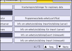 Bild av användarpanelens skärm