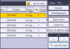 Bild av användarpanelens skärm
