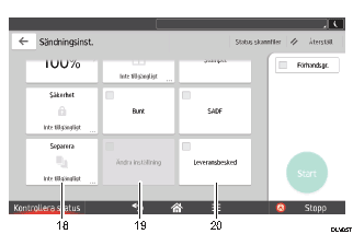 Bild av användarpanelen (numrerade detaljer)