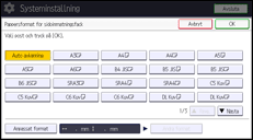 Bild av användarpanelens skärm