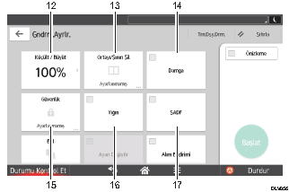 İşlem paneli ekran gösterimi numaralandırılmış balonlu resim