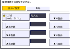 操作面板畫面說明圖