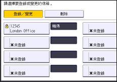 操作面板畫面說明圖