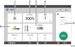 操作面板畫面說明圖編號標註說明圖