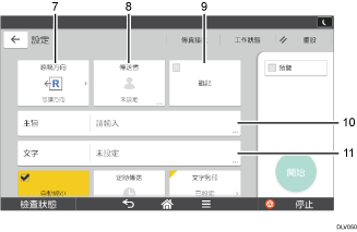 操作面板畫面說明圖編號標註說明圖