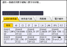 操作面板畫面說明圖