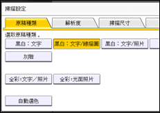 操作面板畫面說明圖