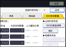 操作面板畫面說明圖