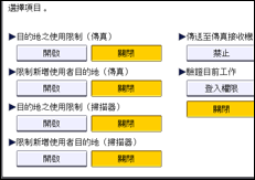 操作面板畫面說明圖