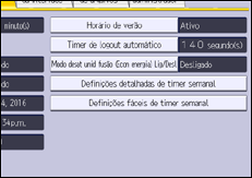 Ilustração da tela do painel de operação