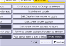 Ilustração da tela do painel de operação