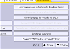 Ilustração da tela do painel de operação