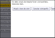 Ilustração da tela do painel de operação