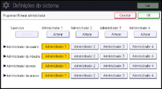 Ilustração da tela do painel de operação