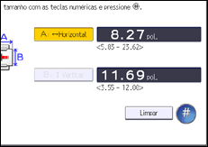 Ilustração da tela do painel de operação