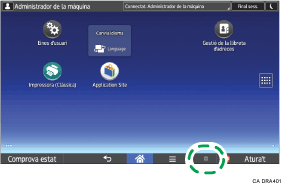 Il·lustració de pantalla del panell d'operacions