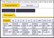 Il·lustració de pantalla del panell d'operacions