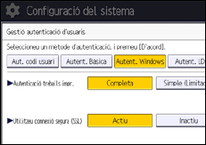 Il·lustració de pantalla del panell d'operacions