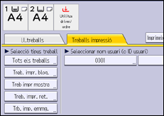 Il·lustració de pantalla del panell d'operacions