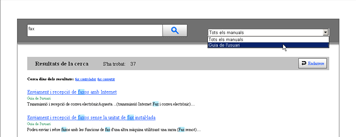 Pantalla de resultats de la cerca