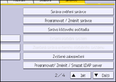 Ilustrace displeje ovládacího panelu