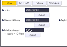 Ilustrace displeje ovládacího panelu