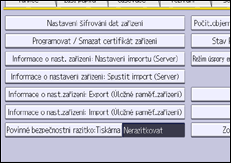 Ilustrace displeje ovládacího panelu