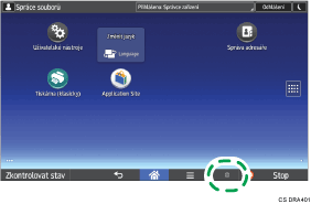 Ilustrace displeje ovládacího panelu