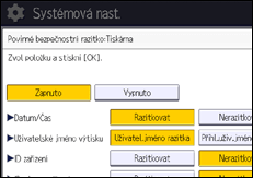 Ilustrace displeje ovládacího panelu