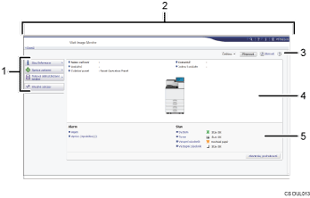 Číslovaná ilustrace obrazovky webového prohlížeče