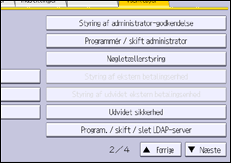 Illustration af display på betjeningspanelet