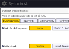 Illustration af display på betjeningspanelet