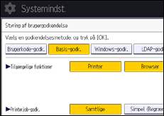 Illustration af display på betjeningspanelet