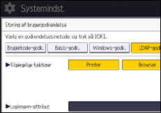 Illustration af display på betjeningspanelet
