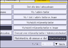 Illustration af display på betjeningspanelet