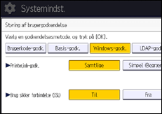 Illustration af display på betjeningspanelet