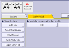 Illustration af display på betjeningspanelet