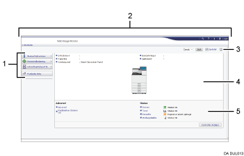 Nummereret illustration af webbrowser-skærm