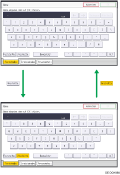Abbildung der Tasten