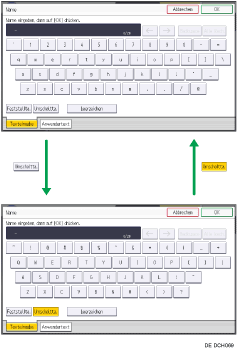 Abbildung der Tasten