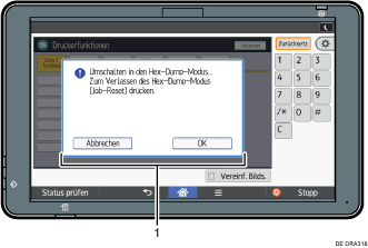 Nummerierte Abbildung des Bedienfelds