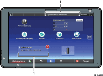 Nummerierte Abbildung des Bedienfelds