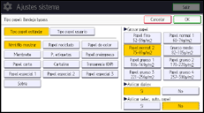 Ilustración de la pantalla del panel de mandos