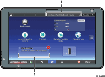 Ilustración del panel de mandos, ilustración con llamadas numeradas