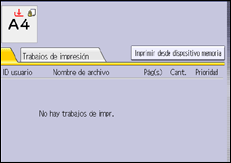 Ilustración de la pantalla del panel de mandos