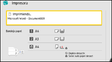 Ilustración de la pantalla del panel de mandos
