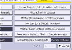 Ilustración de la pantalla del panel de mandos
