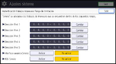 Ilustración de la pantalla del panel de mandos