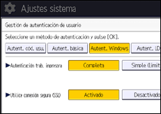 Ilustración de la pantalla del panel de mandos