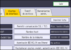 Ilustración de la pantalla del panel de mandos
